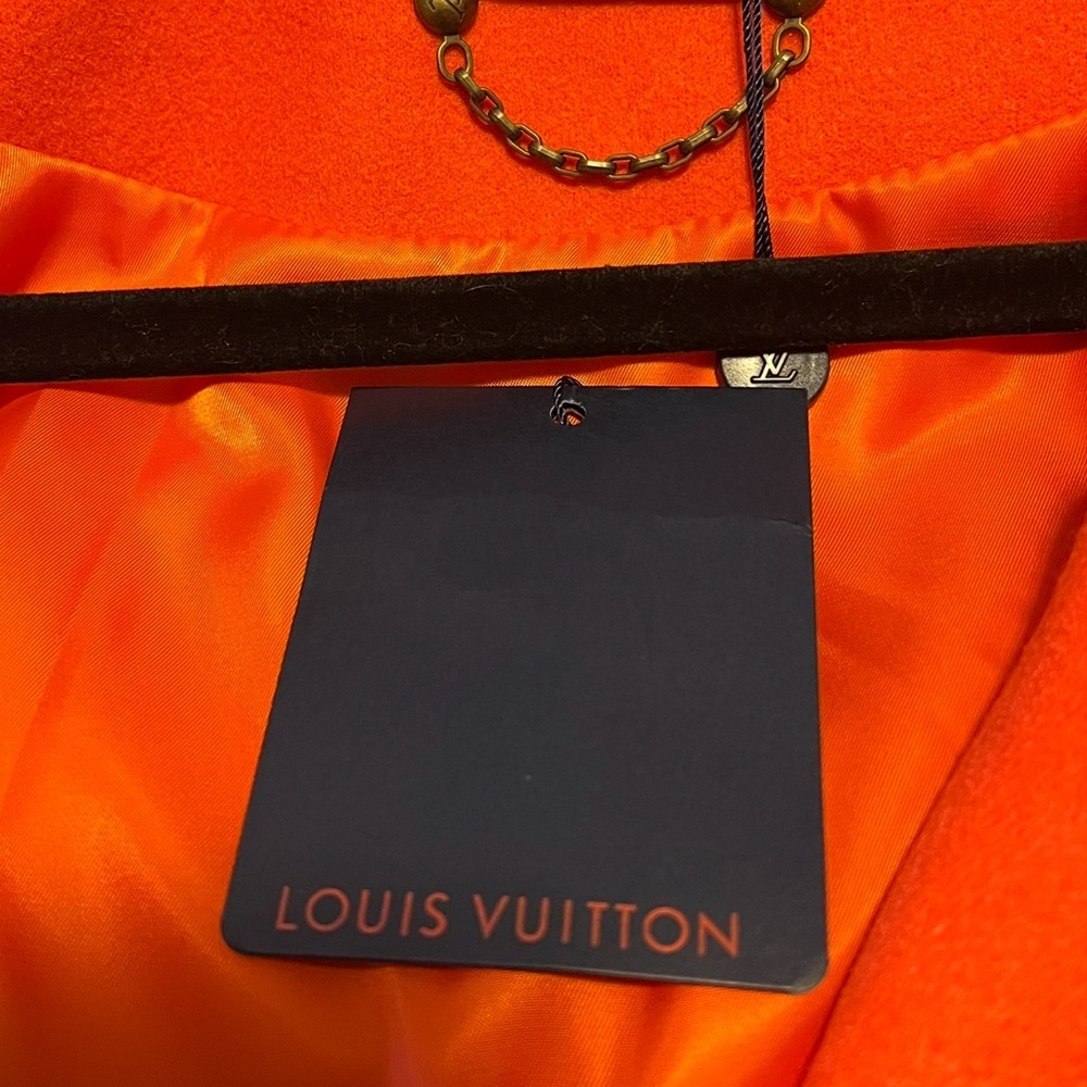 Fabulous Orange Varsity Jacket with with Colorful Detail - Picture 2 of 5